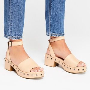 Studded Strap Block Heel Sandals